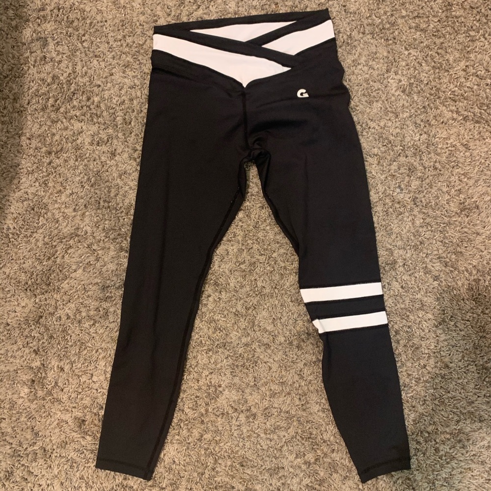 GRRRL White and Black Leggings